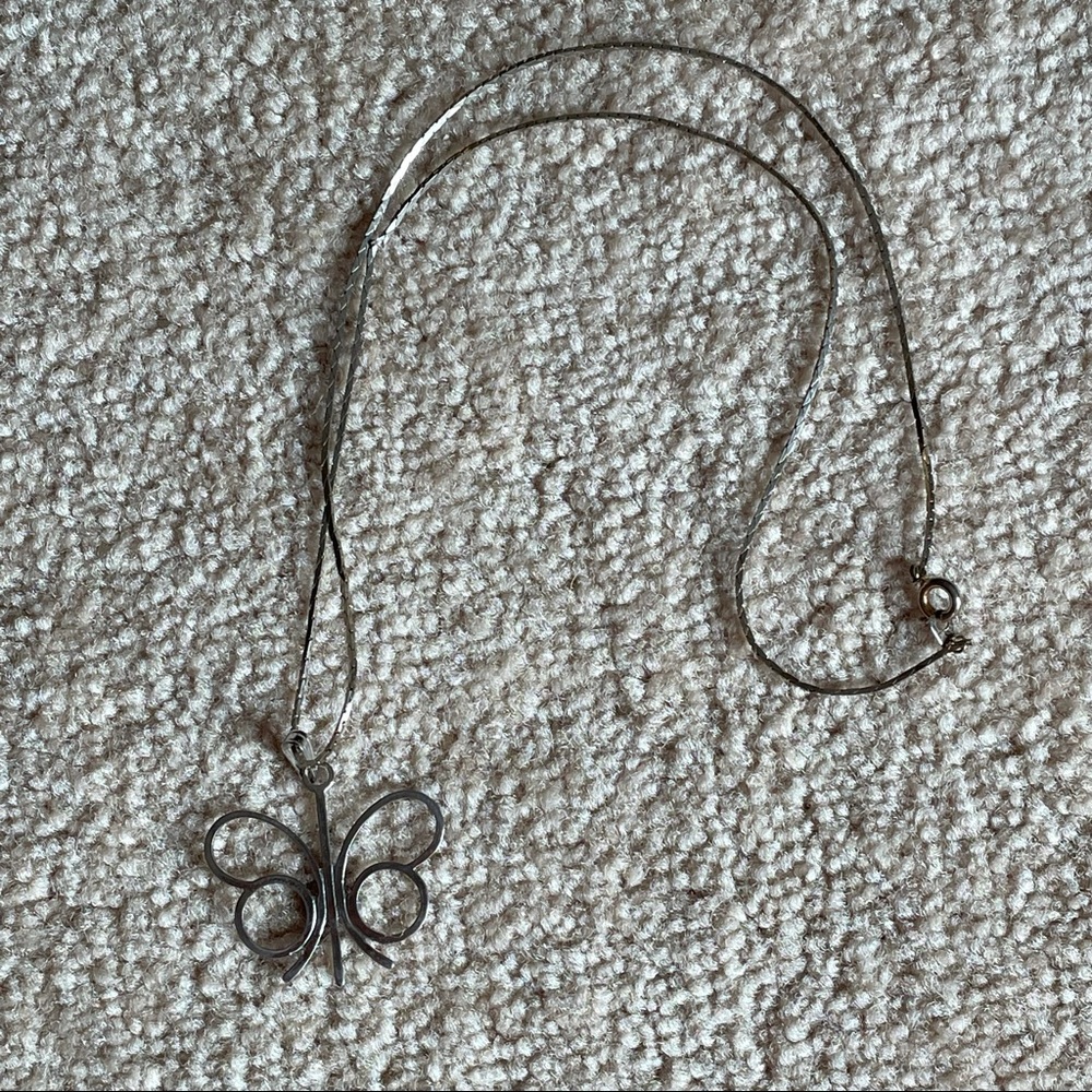 Vintage Sarah Coventry butterfly papillon necklace